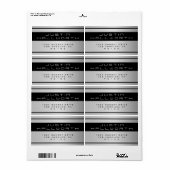 Silver Metal Kijk het Adres van de Terugkeer Etiket (Full Sheet)