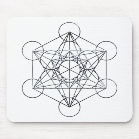 Silver Metal Metatron's Cube Muismat (Voorkant)