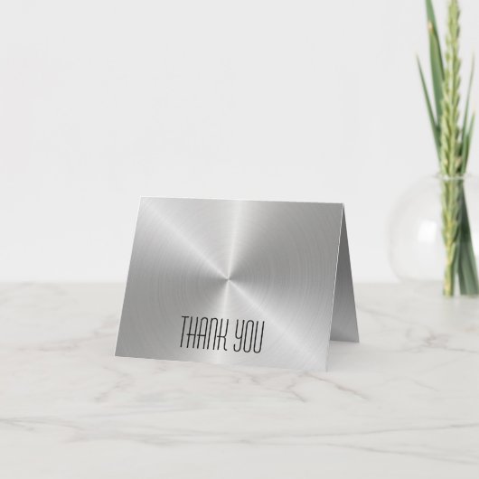 Silver Metal Shine - Carte de note Merci (Devant)