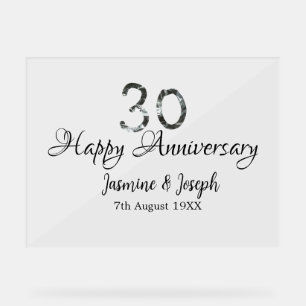 Silver Metallic 30th Happy anniversaire ajouter no