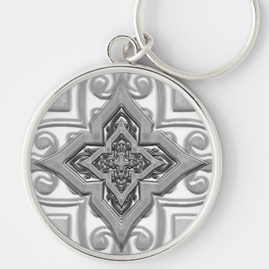 Silver Metallic 3D effect Sleutelhangers (Voorkant)