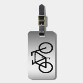 Silver Metallic Bicycle Bagagelabel (Voorkant verticaal)