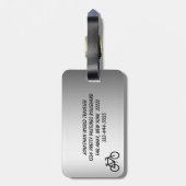 Silver Metallic Bicycle Bagagelabel (Achterkant verticaal)