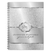Silver Metallic Design Roestvrij staal, kijk 2 Notitieboek (Voorkant)