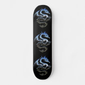 Silver Metallic Dragon Skateboard (Voorkant)