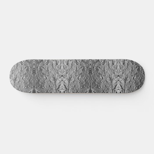 Silver Metallic Floral Skateboard (Horizontaal)