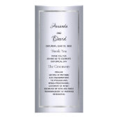 Silver metallic glam elegant trouwprogramma reclamekaart (Voorkant)