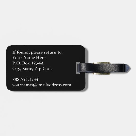 Silver Metallic Glitter Modern Elegant Monogram Bagagelabel (Achterkant horizontaal)