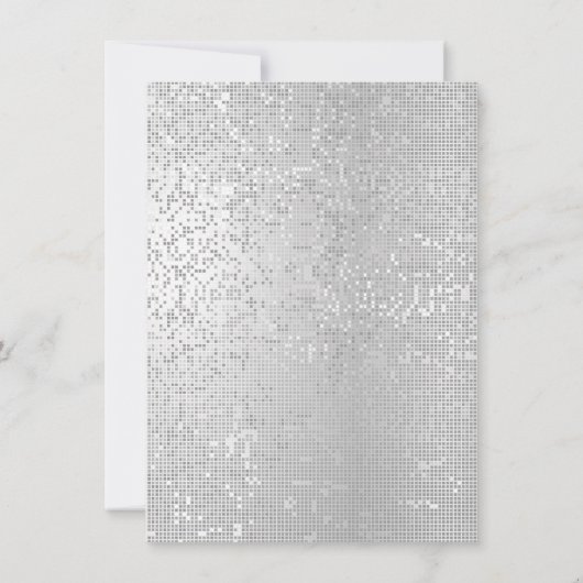 Silver Metallic Gris Noir Blanc Formel Invitation (Dos)