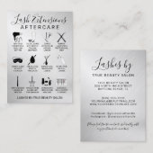 Silver Metallic Lash Extensions Aftercare Icon Visitekaartje (Voorkant / Achterkant)