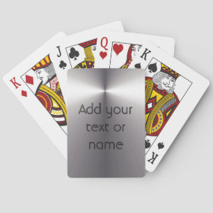 Silver Metallic look Custom Cards Voeg Jouw tekst  Pokerkaarten