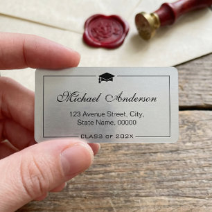 Silver Metallic look Gradup Afstudeerder Afstudere Etiket