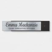 Silver Metallic look Hanging DeurSign Name Bord Deurbordje (Voorkant)