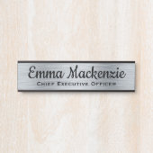 Silver Metallic look Hanging DeurSign Name Bord Deurbordje (Voorkant)