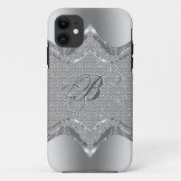 Silver Metallic look met diamanten patroon 2