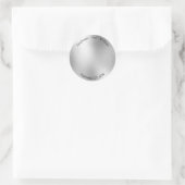 Silver Metallic Modern Elegant Wedding Ronde Sticker (Tas)