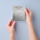 Silver metallic notaris  flyer (Hand)