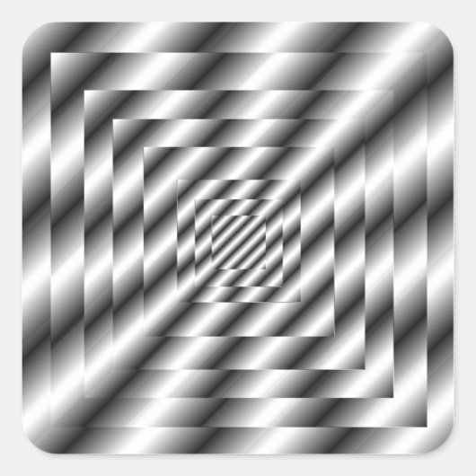 Silver Metallic Optical Illusion Sticker (Voorkant)