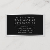 Silver metallic paw elegant visitekaartje (Achterkant)