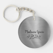 Silver Metallic persoonlijk Sleutelhanger (Voorkant)