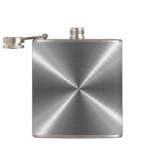 Silver Metallic Steel Metal 3 Heupfles