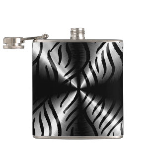 Silver Metallic Steel Metal Heupfles