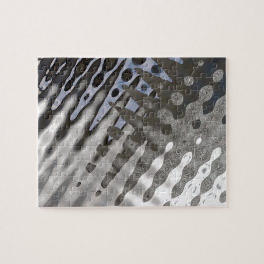 Silver Metallic Steel Texture Abstract Pattern Legpuzzel (Horizontaal)