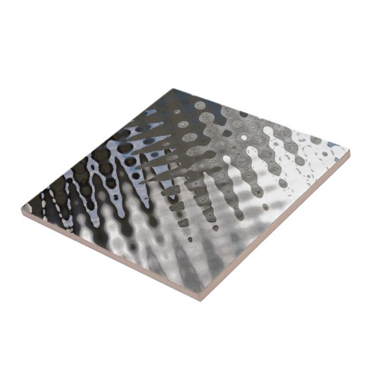Silver Metallic Steel Texture Abstract Pattern Tegeltje (Zijkant)