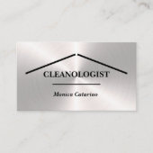 Silver Minimal Pro Home Cleaning Visitekaartje (Voorkant)