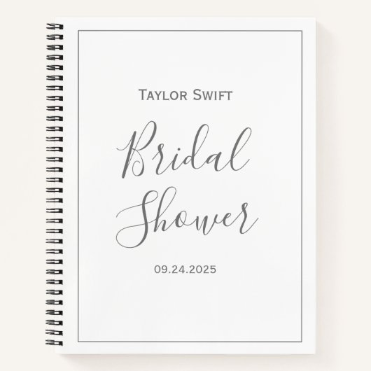 Silver Minimalist Baby shower Gift Log Notitieboek (Voorkant)