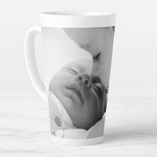 Silver Minimalist Photo Moederdag Latte Mok (Linkerhoek)