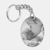Silver Minimalist Photo Moederdag Sleutelhanger (Voorkant Links)