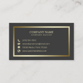 Silver minimaliste simple et élégant| Carte de vis (Dos)