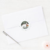 Silver & Mint Snowflake | Foto 1e verjaardag Ronde Sticker (Envelop)