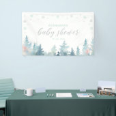 Silver & Mint Winter Wonderland Baby shower Spandoek (Beurs)