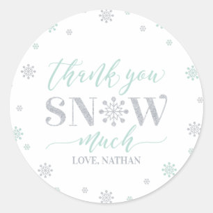 Silver, Mint Winter wonderland Hartelijk dank voor Ronde Sticker
