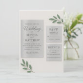 Silver Mirror Acrylic Wedding Invitation Set with  (Debout devant)