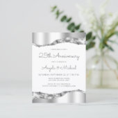 Silver Mirror Foil 25th Anniversary Invitation (Debout devant)