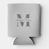 Silver Mist | Custom Monogram Wedding Groomsmen  Blikjeskoeler (Voorkant)