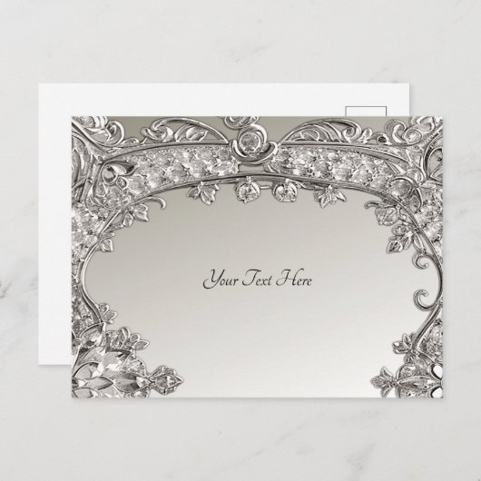 Silver  Modern Briefkaart (Voorkant / Achterkant)