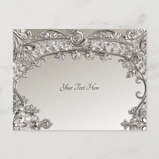 Silver Modern Briefkaart (Voorkant)
