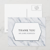 Silver Modern | Carte postale Merci en marbre (Devant / Derrière)