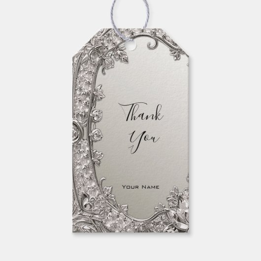 Silver  Modern Gift Label Cadeaulabel (Voorkant)