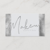Silver Modern Make-up lippen elegante luxe Visitekaartje (Voorkant)