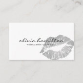 Silver Modern Makeup Artiest Visitekaartjes (Voorkant)
