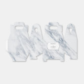 Silver Modern | Marmer Wedding Favor Box Bedankdoosjes (Uitgevouwen)