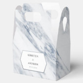 Silver Modern | Marmer Wedding Favor Box Bedankdoosjes (Geopend)