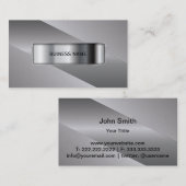 Silver Modern Metal Lijst Professional Visitekaartje (Voorkant / Achterkant)