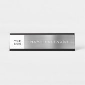 Silver Moderne Custom Logo Executive Professional Bureau Naambordje (Voorkant)