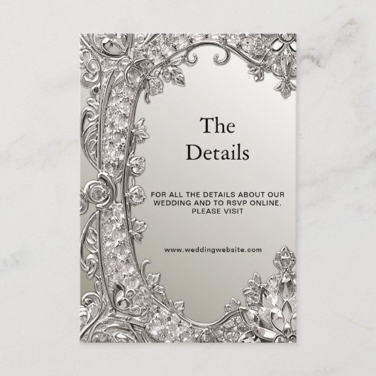 Silver  moderne detailbehuizing Kaart (Voorkant)